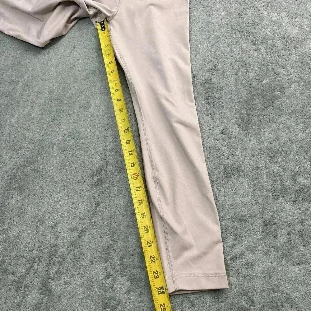 Nike Leggings Women's Small Yoga Velour Trim 7/8 High Rise Pink Mauve Athleisure - Picture 3 of 12